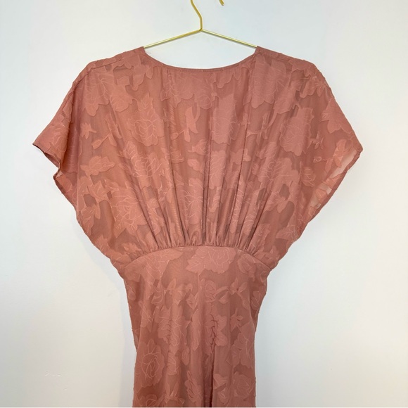 Anthropologie Hutch Lindy Dress in Sedona Textured Floral Draped Bodice Formal 4 - Picture 14 of 15